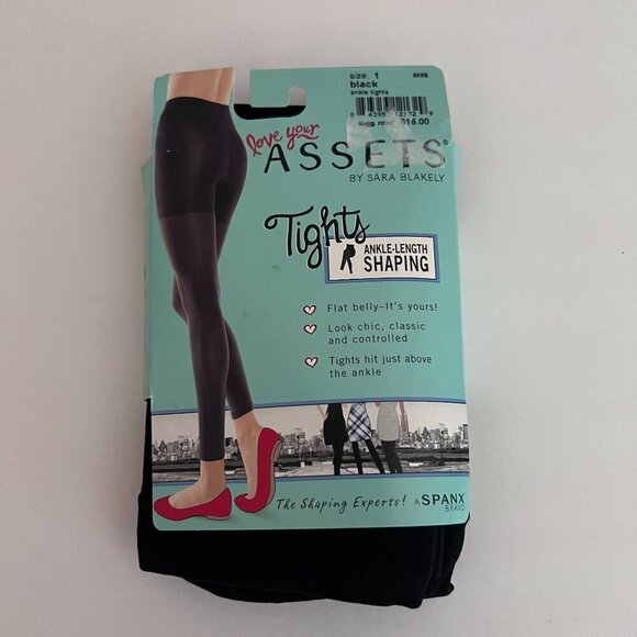 Love Your Assets Spanx Tights Ankle Length Shaping Black Size 1 - Picture 1 of 4